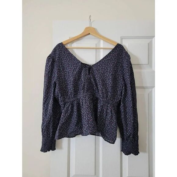 Madewell Tie-Back Peplum Top in Campden Daisies XL NWT $88 - Picture 7 of 9